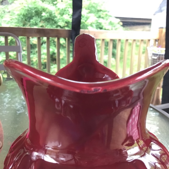 VTG 50s FRANCISCAN WARE Pitcher Jug Swirled Burgundy/Maroon Ceramic Mid Cent - Picture 9 of 10
